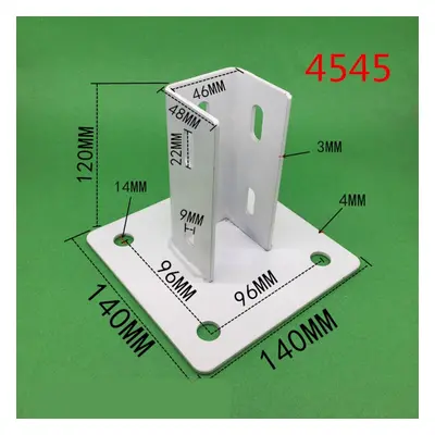 (4545) Aluminum Extrusions Square Foot Connector Cup Ground Fence Guardrail Base Accessories