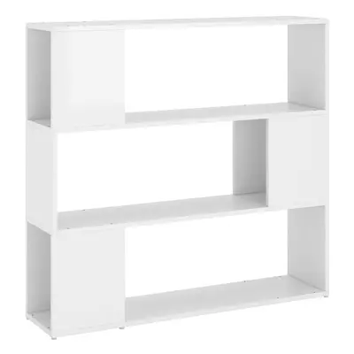 vidaXL Book Cabinet Room Divider High Gloss White Privacy Screen Storage Rack