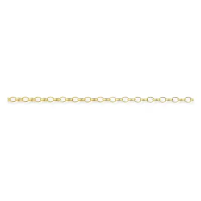 Jewelco London 9ct Light Yellow Gold - Heavy Oval Belcher Pendant Chain Necklace - 4mm gauge - C