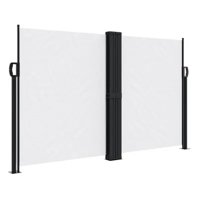 (white, x cm) vidaXL Retractable Side Awning Outdoor Privacy Screen Shade Black 120x1200 cm