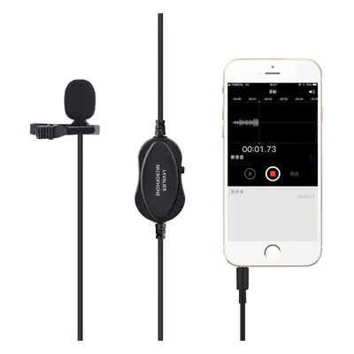 Professional Lavalier Microphone Portable Recording Omni-directional Condenser Interview Mic wit