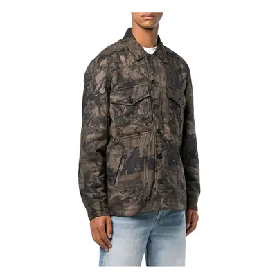 (L) DIESEL LATE PADD A Mens Shirt Jacket Camouflage