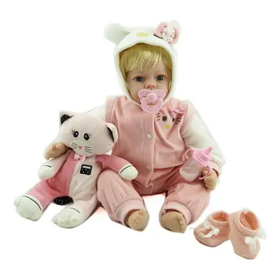 Doll 22'' Cat Reborn Silicone Handmade Lifelike Baby Doll Realistic Newborn Toy