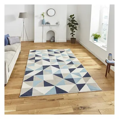 (120x170cm) Vancouver Rugs in Beige Blue Soft Power Loomed Polypropylene Mats