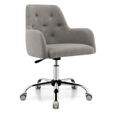 Home Office Swivel Chair w/Tufted Back Wheels & Arms Height-Adjustable