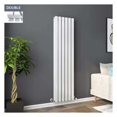 Lulea x 410mm White Double Rectangular Panel Vertical Radiator