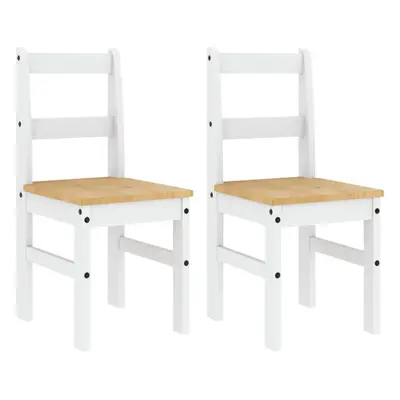 vidaXL Dining Chairs Dining Room Kitchen Chair pcs White Solid Wood Pine