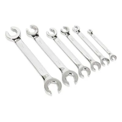 6 PACK Flare Nut Spanner Set -Compression Joint Wrench / Crow Foot Brake Spanner