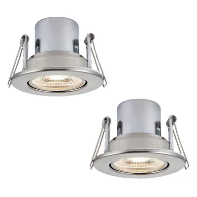 2 PACK Recessed Tiltable Ceiling Downlight - 8.5W Cool White LED Satin Nickel