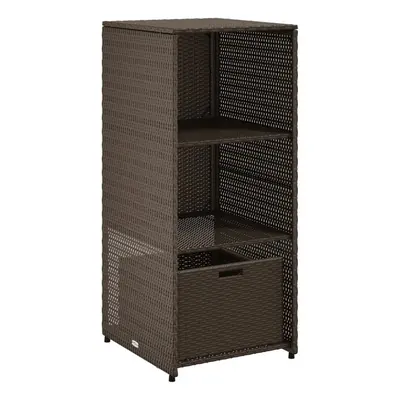 vidaXL Garden Storage Cabinet Outdoor Storage Box Cupboard Brown Poly Rattan