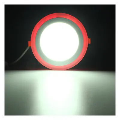 (cool white+red) 12W RGB Dual Color LED Recessed Ceiling Round Panel Down Light Lamp AC85-265V