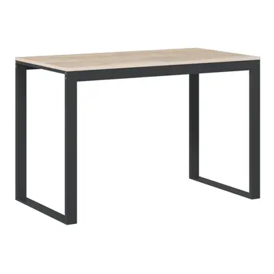 (black and oak) vidaXL Computer Desk Black and Oak Engineered Wood Office Writing Corner Desk