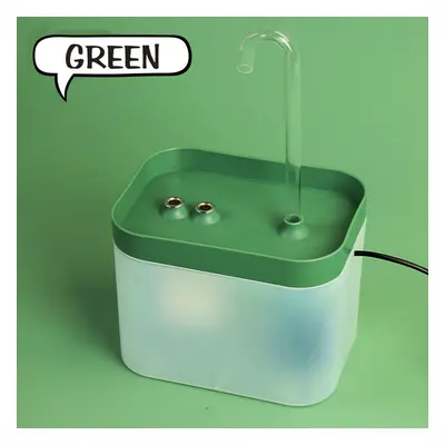 (Green, EU Plug) 2L Pet Automatic Filter Water Dispenser Dog Cat Water Food Bowl PP Hunting Dog 