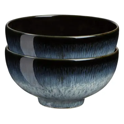 Denby Halo Piece Rice Bowl Set, Black