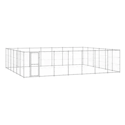 vidaXL Outdoor Dog Kennel Galvanised Steel 50.82 m? Patio Puppy Dog House Cage