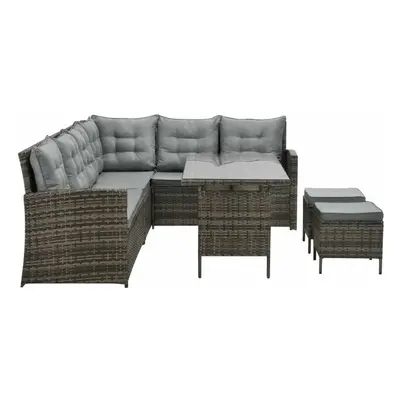 (Brown, Without Cover) EVRE Monroe Seater Garden Rattan Furniture set