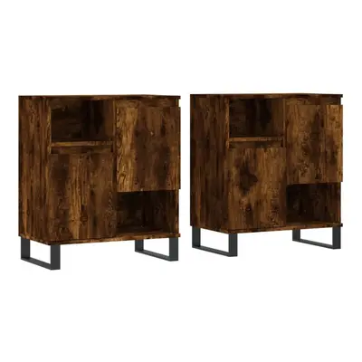 (smoked oak) vidaXL Sideboards Side Cabinet Storage Cabinet pcs Black Engineered Wood