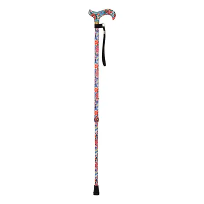 Deluxe Ambidextrous Walking Cane - Height Settings - Floral Pattern