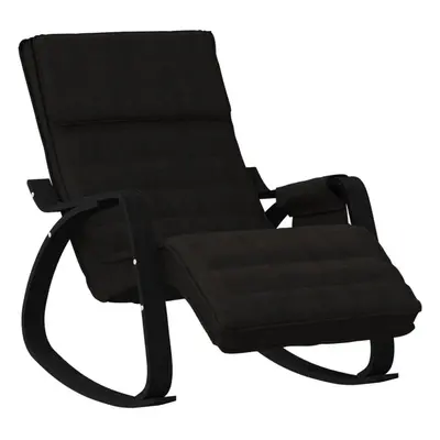 vidaXL Rocking Chair Lounge Chair Accent Chair Rocker Armchair Black Fabric