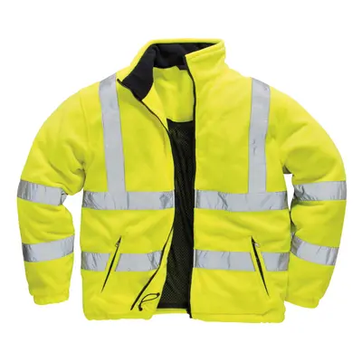 (2XL, Yellow) Portwest Mens Lined Hi Vis Fleece Jacket