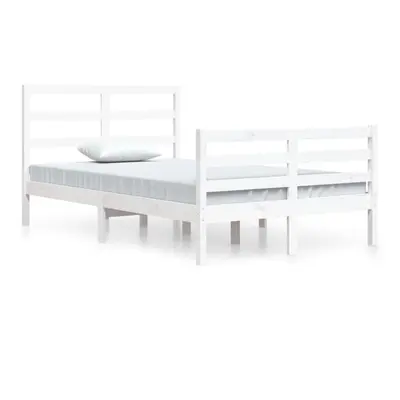 (white, x cm) vidaXL Solid Wood Pine Bed Frame Wooden Bedstead Bed Base Multi Colours/Sizes