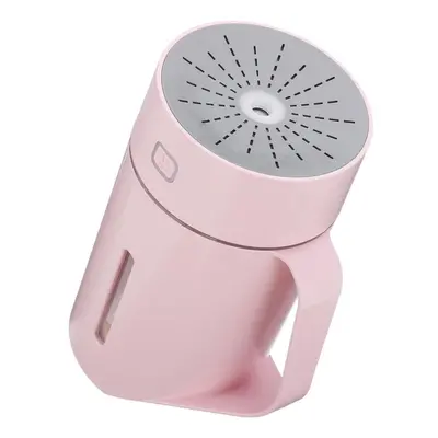 (Pink) USB Battery Portable Mini Color LED Air Humidifier Diffuser Gear Wired Wireless Night Lig