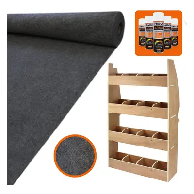 11m2 Anthracite Van Lining Carpet Super Stretch + Glue & Citroen Berlingo Rack