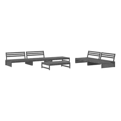 (grey) vidaXL Garden Lounge Set Outdoor Modular Sofa Set Piece Solid Wood Pine