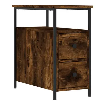 (smoked oak) vidaXL Bedside Cabinet Bedside Table Side Table Sonoma Oak Engineered Wood