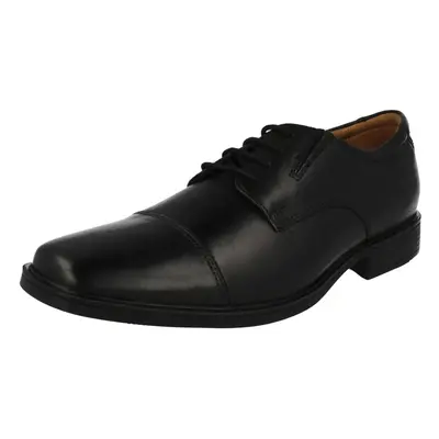 (Black, UK 7.5) Mens Clarks Formal Lace Up Shoes Tilden Cap