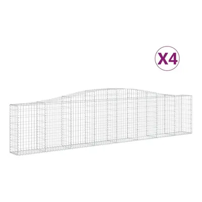 (400 x x 80/100 cm/ pcs) vidaXL Arched Gabion Basket Stone Basket Gabion Retaining Wall Galvanis