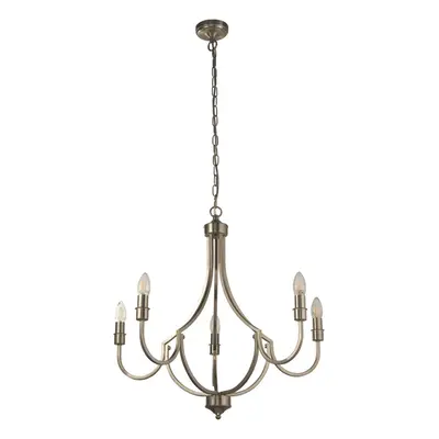 Searchlight Lodge Light Pendant Satin Silver Metal