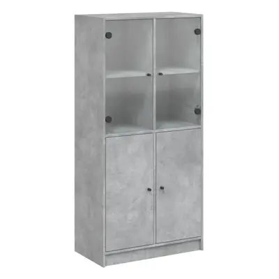 vidaXL Highboard with Doors Sideboard Cabinet Concrete Grey Engineered Wood