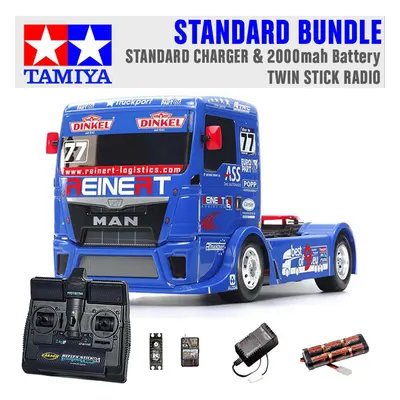 TAMIYA RC Team Reinert Racing MAN TT-01E 1:10 Standard Stick Radio Bundle