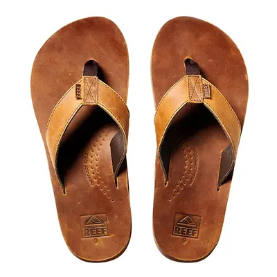 (13) Reef Mens Water Friendly Sandals ~ Leather Drift Classic brown