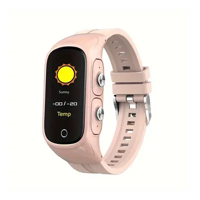 (Pink) Wireless Earphones And Smart Bracelet Combo With TWS, Sleep Monitoring, Wireless Calling,