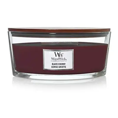 Woodwick Ellipse Scented Candle with Crackling Wick | Black Cherry | Up to Hours Burn Time, Red