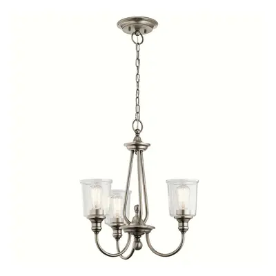 3 Bulb Chandelier Hanging Pendant LIght Classic Pewter LED E27 60W Bulb