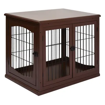 PawHut Dog Crate Puppy Cage End Table Design for Small Dog Brown