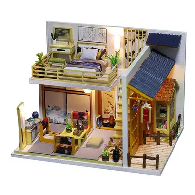 Japanese Plain Room Handmade DIY Cabin Doll House With Dust Cover Music Motor