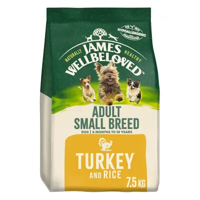 James Wellbeloved Adult Small Breed Turkey & Rice 7.5 kg Bag, Hypoallergenic Dry Dog Food