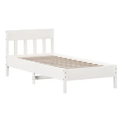 (white, x cm) vidaXL Bed Frame with Headboard Wax Brown 150x200 cm King Size Solid Wood Pine