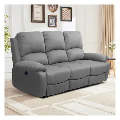 (Light Grey, Seater Sofa Only) Fabric Electric Recliner Sofa Suite Seater Seater Sofa Chair Ligh