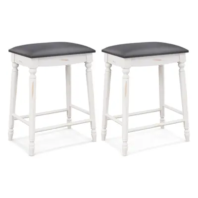 Set of Bar Stools Counter Height Dining Chair Upholstered Pub Stool 24"