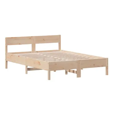 (135 x cm) vidaXL Bed Frame with Headboard Bedstead Bed Base 120x200 cm Solid Wood Pine