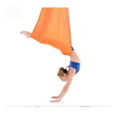 (Orange) Aerial Yoga Hammock Premium Silk Swing Antigravity Belts