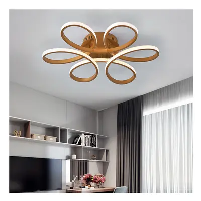 (Gold, 74cm-Cool White) Modern LED Ceiling Light Chandelier Lamp Flower Shape