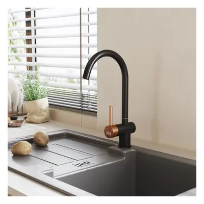 Black Stainless Steel Side Lever Kitchen Tap Mixer Tap