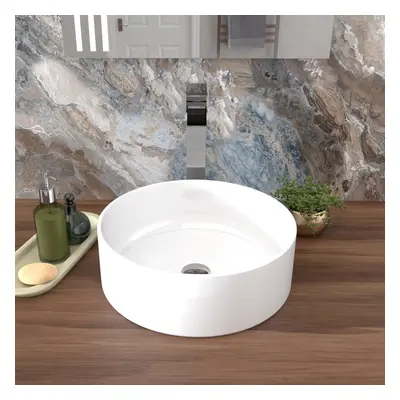 Nes Home Coley 360mm Countertop Basin Round Gloss White