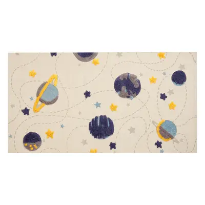 Cotton Kids Rug Galaxy Print x cm Multicolour LANGSA